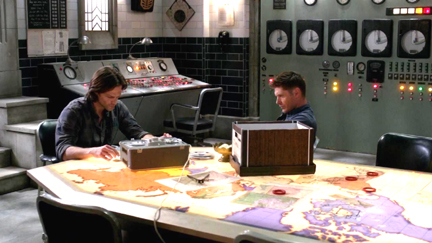 Sam and Dean listen to Father Thompson's last recording.